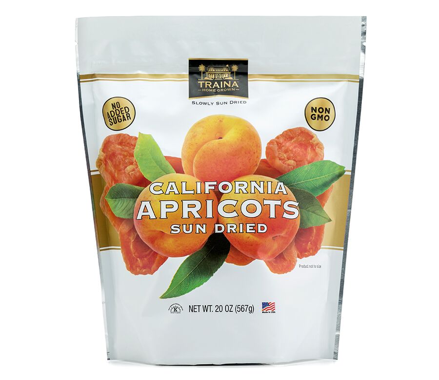 California Sun Dried Apricots, Fancy, halves in a convenient, 20 oz. resealable bag.