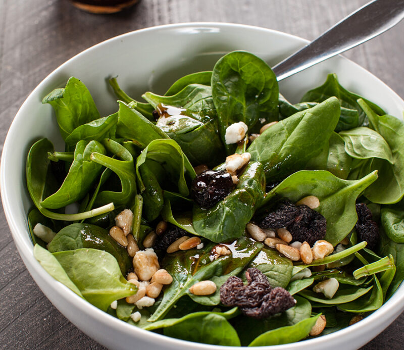 Natural Sun Dried Natural Bing Pitted Cherries from Traina Home Grown in a salad.