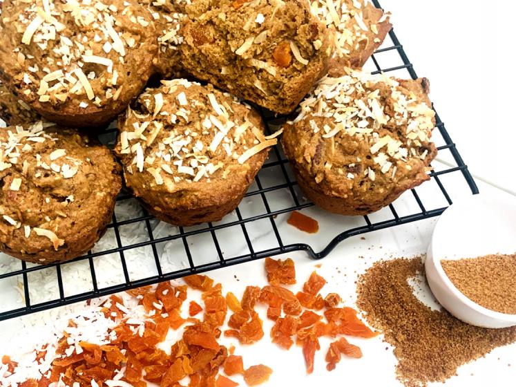 California Sun Dried Apricot Whole Wheat Coconut Muffins
