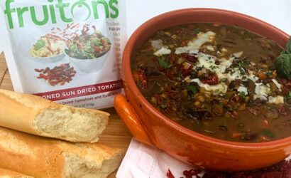 Hearty Winter Soup with fruitons® Seasoned Sun Dried Tomato