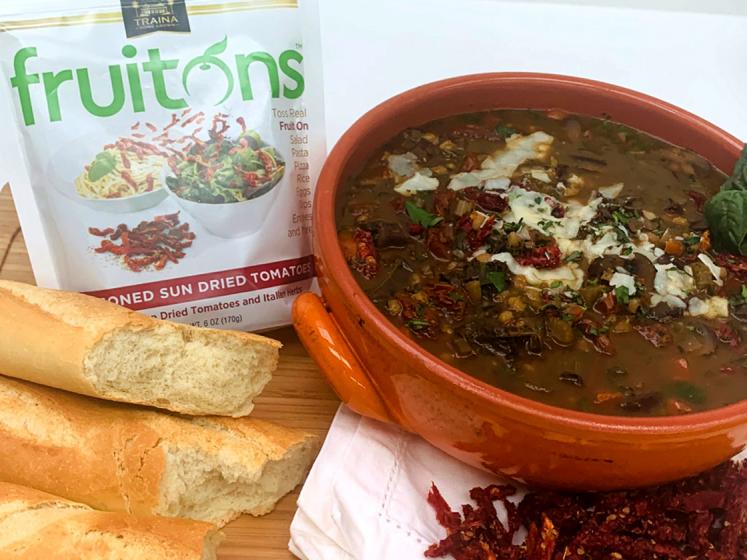 Hearty Winter Soup with fruitons® Seasoned Sun Dried Tomato