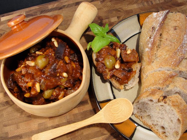 Eggplant relish with Sun dried Tomatoes & Golden Raisins
