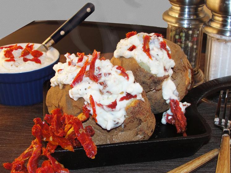 Sun Dried Tomato Stuffed Baked Potato