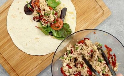 Tuna Salad Wrap with Sun Dried Tomatoes