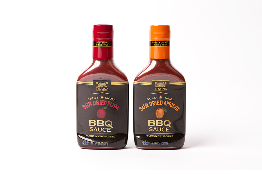 Picture of Traina Home Grown BBQ Sauces in package.