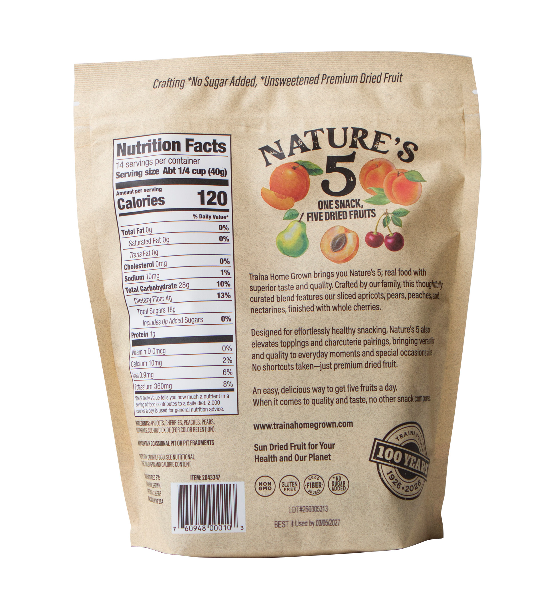 Natures 5 Dried Fruit Blend from Traina Home Grown
